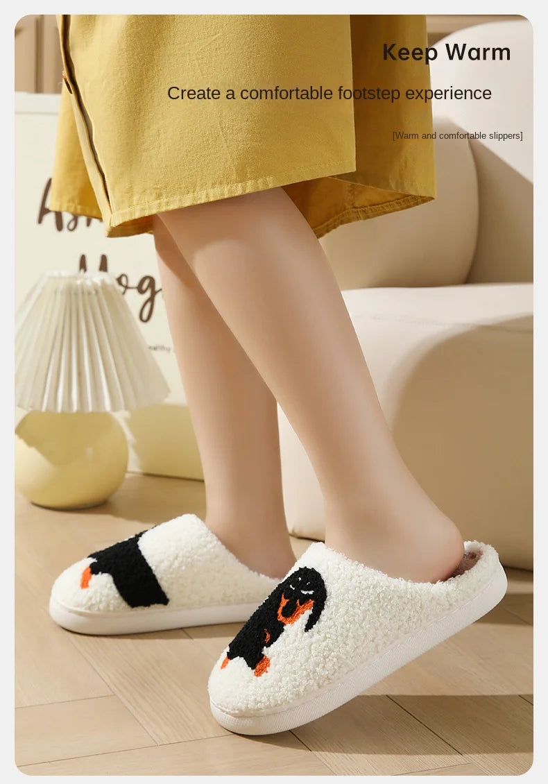 Pantufas de pelúcia de cartoon de outono e inverno para mulheres e homens, antiderrapantes, macias, confortáveis, fofas e quentinhas.