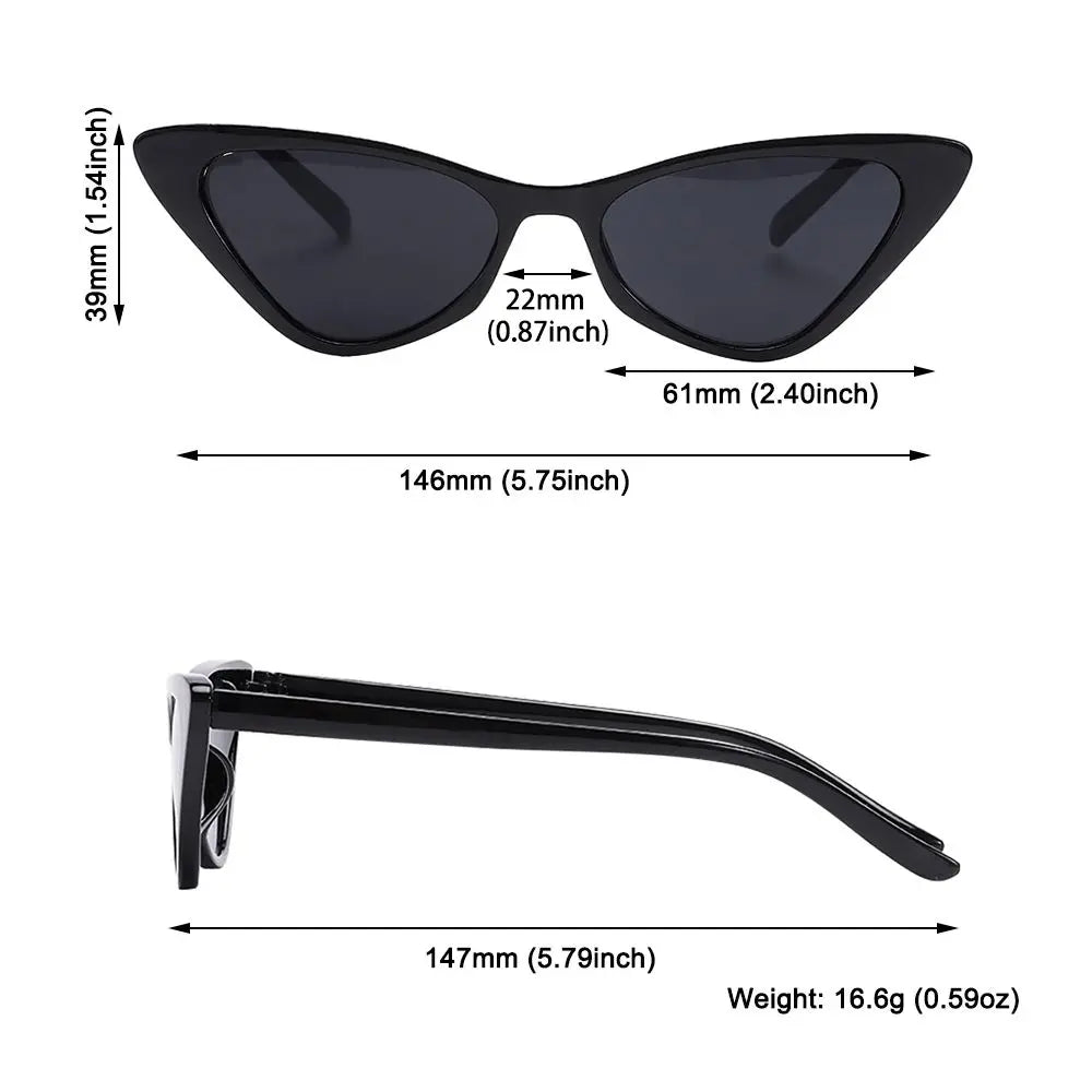 Novos Óculos de Sol Pequenos Cat Eye para Mulheres, Moda, Lentes Gradientes, Óculos de Sol Triangulares Femininos para Festas, Acessórios de Óculos UV400