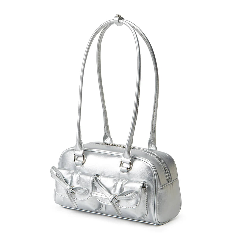New Ballet-style Shoulder Bag Spring Bow Underarm Bag Women's Bowling Simple Tote Bag for Women