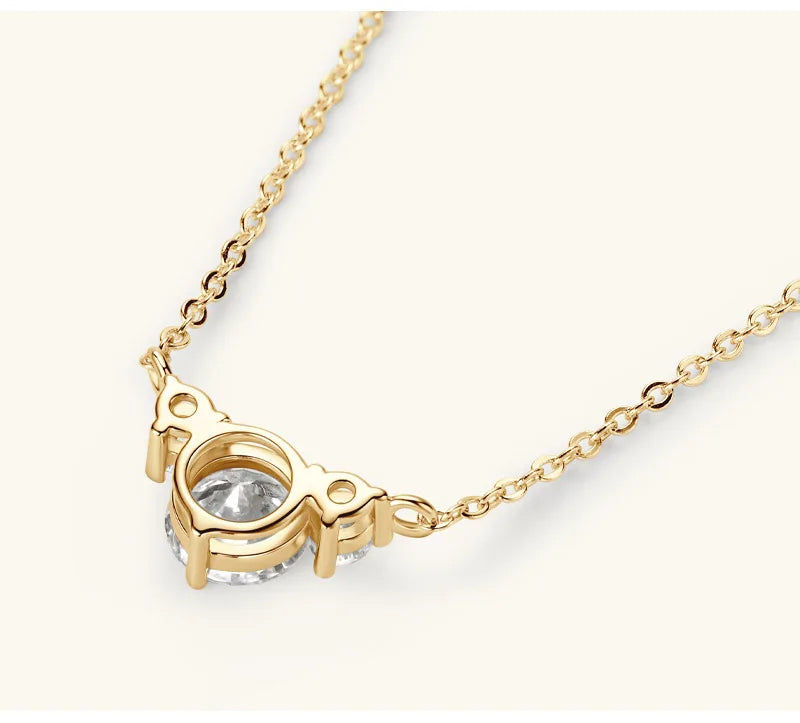 Colar de Mulher D Color com Pendente em Moissanite, Prata s925, Amarelo, Coleção Completa de Moissanite para Mulheres, Colar de Luxo com Pendente em Moissanite para Mulheres