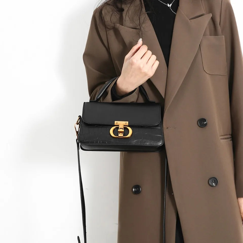 Small Leather Armpit Party Bags for Women Shoulder Crossbody Bag Ladies Vintage Underarm Handbags Summer Lock Tote Sac 2025 New
