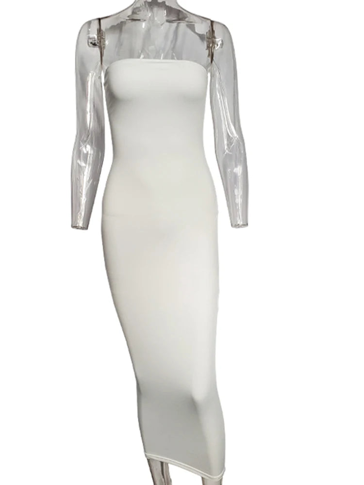 vestido de praia longo feminino sexy sem mangas com peito envolto