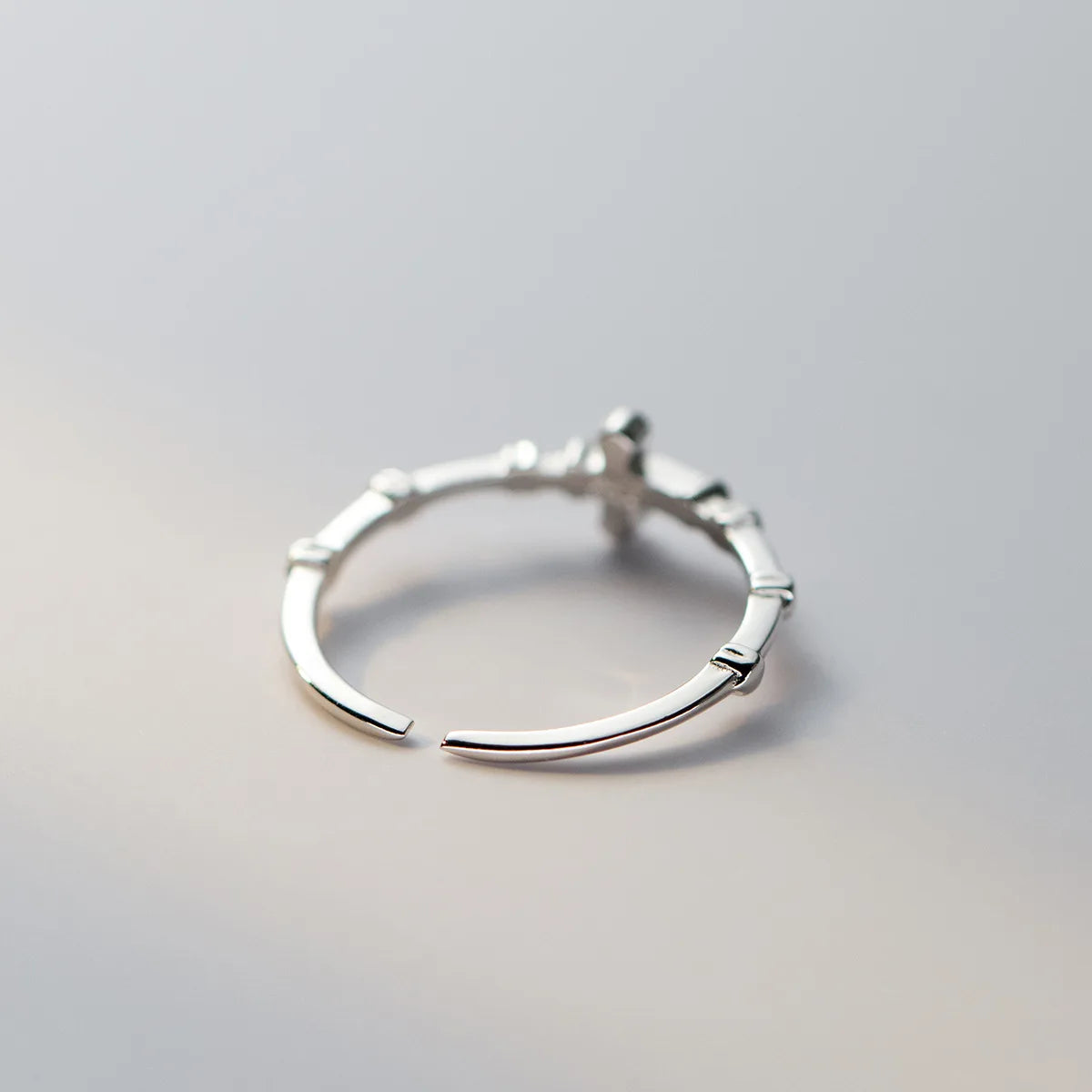 Anel Prata 925 52-59mm Anéis Coreanos para Mulheres Joias de Prata Esterlina 925 Anéis Religiosos de Zircônia Cruz Ajustáveis para Meninas