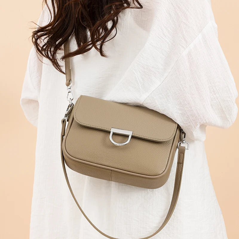 100% Genuine Leather Handbag 2025 Fashion Solid Color Female Shoulder Crossbody Bag Women bags Designer Cowhide Ladies Tote Bags