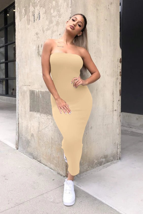 vestido de praia longo feminino sexy sem mangas com peito envolto