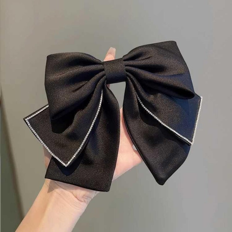 Clipes de cabelo de laço de fita retro, cor sólida, grampos de cabelo com cristal, clipe de coque elegante, tiara, acessórios de cabelo para festa de casamento i-Remiel