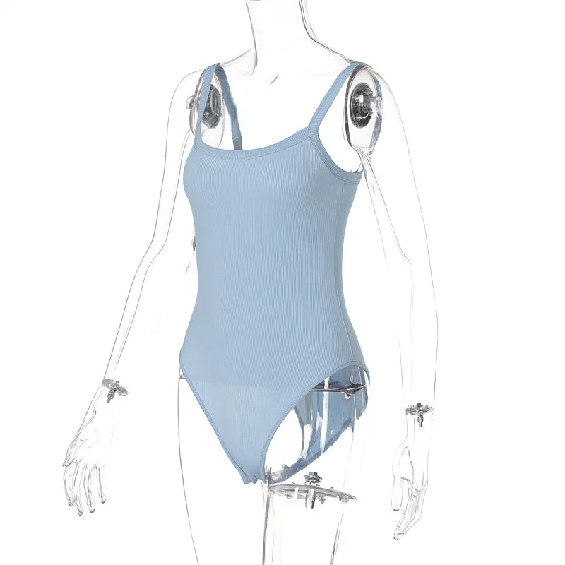 Strap Sólido Bodycon Sexy Body Casual Básico Branco Verão Bodysuit Tops Femininos Sem Mangas Bodysuits Transparente Macacão Slim