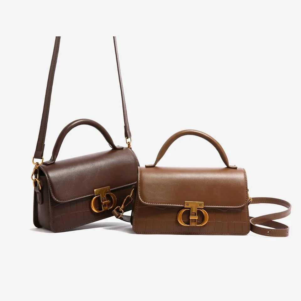 Small Leather Armpit Party Bags for Women Shoulder Crossbody Bag Ladies Vintage Underarm Handbags Summer Lock Tote Sac 2025 New