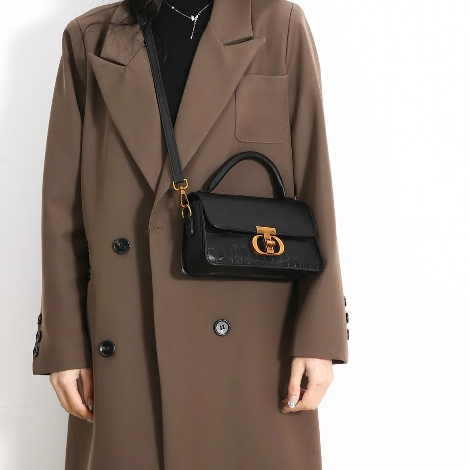Small Leather Armpit Party Bags for Women Shoulder Crossbody Bag Ladies Vintage Underarm Handbags Summer Lock Tote Sac 2025 New