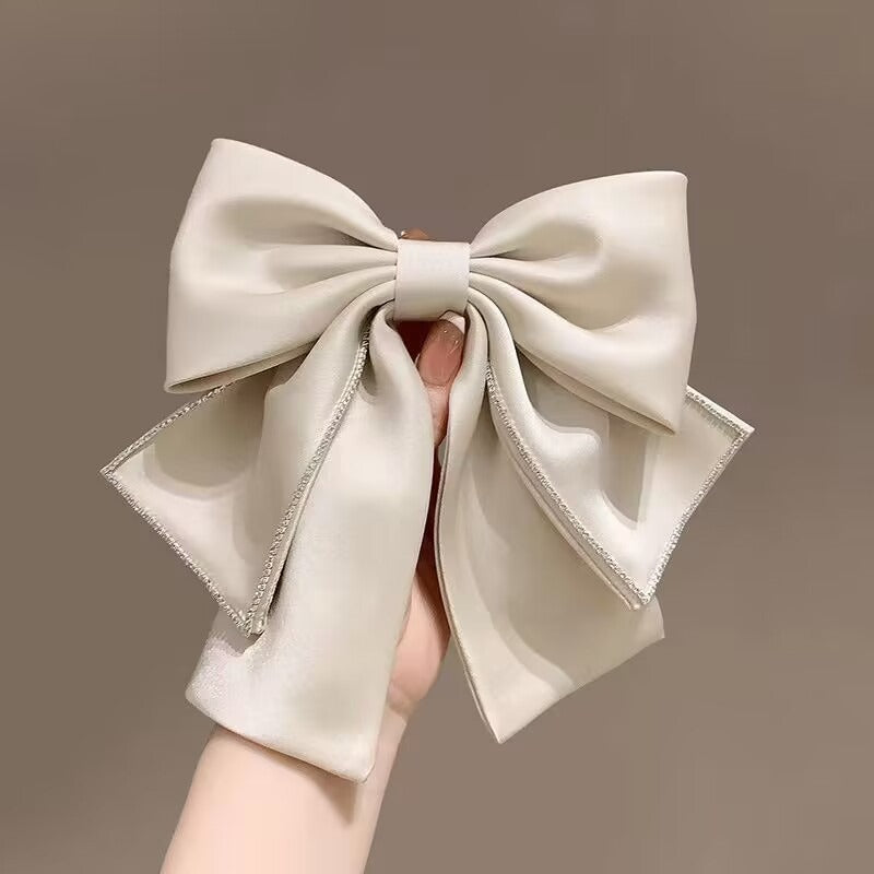 Clipes de cabelo de laço de fita retro, cor sólida, grampos de cabelo com cristal, clipe de coque elegante, tiara, acessórios de cabelo para festa de casamento i-Remiel