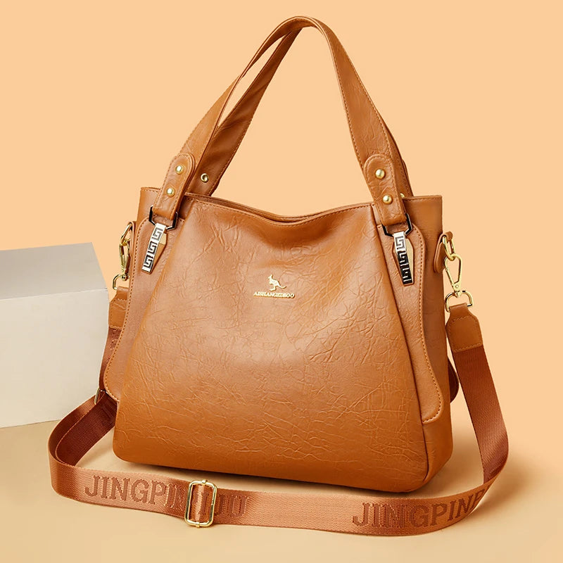 Genuine Brand Soft Leather Top-handle Bags Female Handbags Women Shoulder Crossbody Tote Messanger Bag Large Capacity Sac A Main