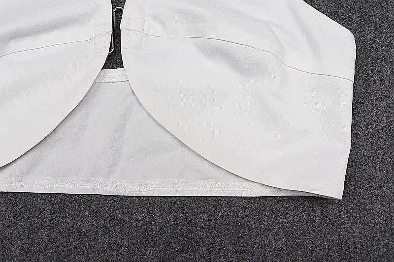 Top Crop Sem Mangas Off Shoulder Halter Sexy Mery Elegante Sem Alças Costas Expostas Slim Skinny Verão para Festas de Rua Feminino