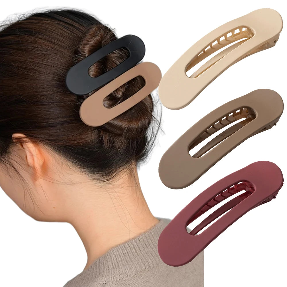 Clipes de Cabelo Grandes em Acrílico Fosco Coreano para Mulheres e Meninas, Acessórios de Cabelo da Moda, Cor Sólida, Fivelas de Cabelo Dentadas e Antiderrapantes BB