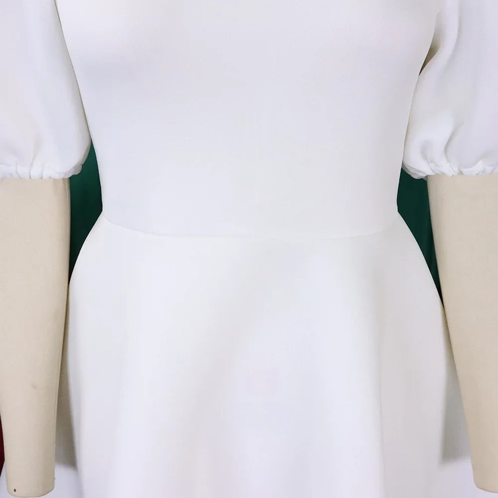 Vestidos Elegantes para Mulher 2024, Decote em O, Manga Curta, Cintura Alta, Pregas, Midi Luxuoso para Festas de Aniversário e Jantares