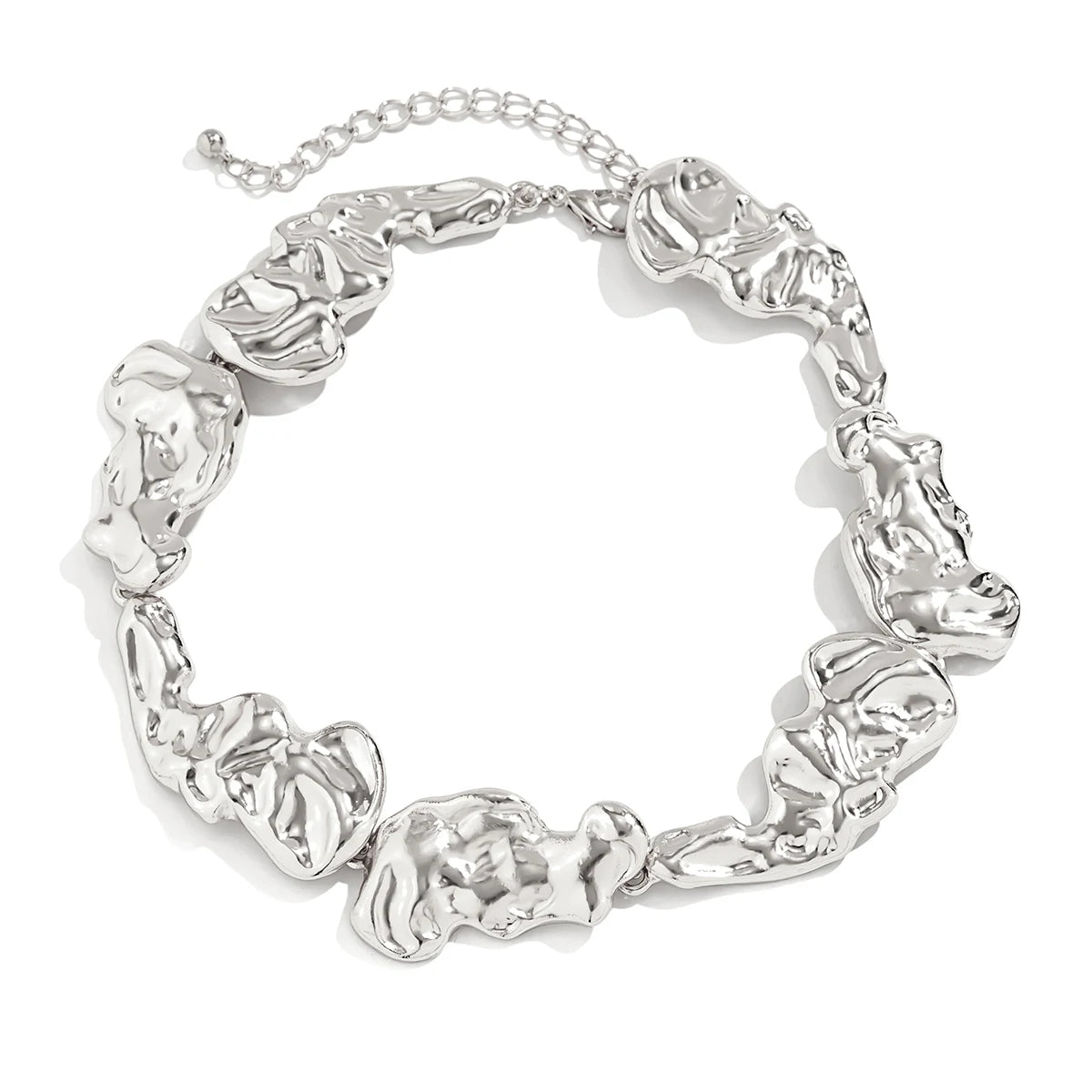 Colar de corrente metálica irregular em forma exagerada para mulheres, colar choker de metal pesado, joia para festa, presente para garotas.