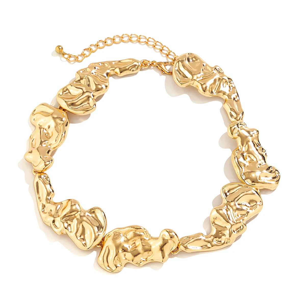 Colar de corrente metálica irregular em forma exagerada para mulheres, colar choker de metal pesado, joia para festa, presente para garotas.