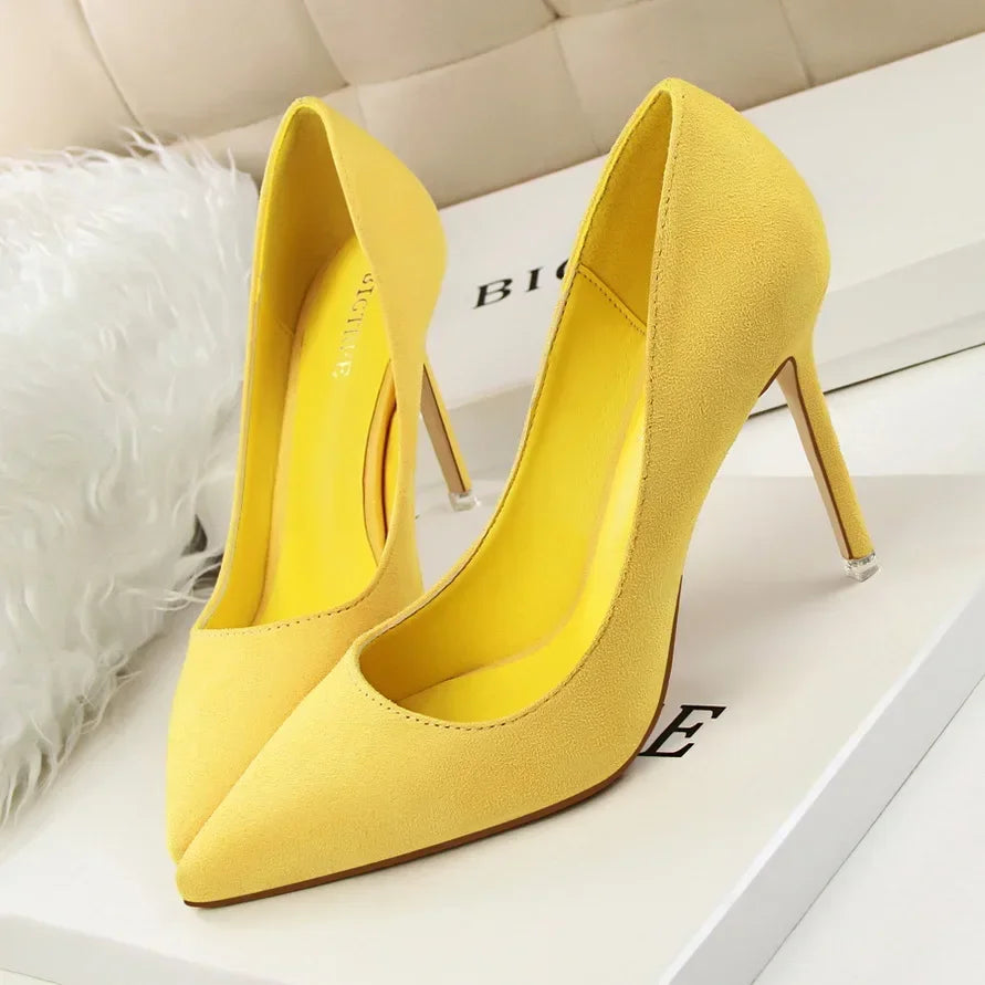 Sapatos de Salto Alto Femininos Elegantes em Lã Laranja Roxo para Festa de Banquete à Noite, Scarpin Clássico em Burgundy, 9cm de Salto Alto, Tamanho Plus