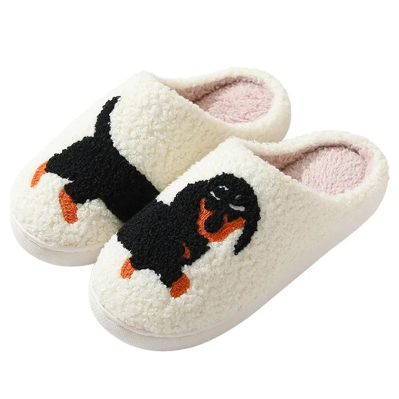 Pantufas de pelúcia de cartoon de outono e inverno para mulheres e homens, antiderrapantes, macias, confortáveis, fofas e quentinhas.