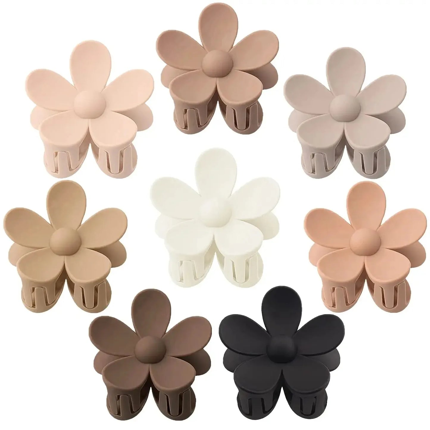 Conjunto de 8 peças de grampo de flor da moda para mulheres e meninas, grampo de cabelo doce, presilhas de cabelo, grampos coreanos, garras de cabelo para mulheres, acessórios de cabelo.