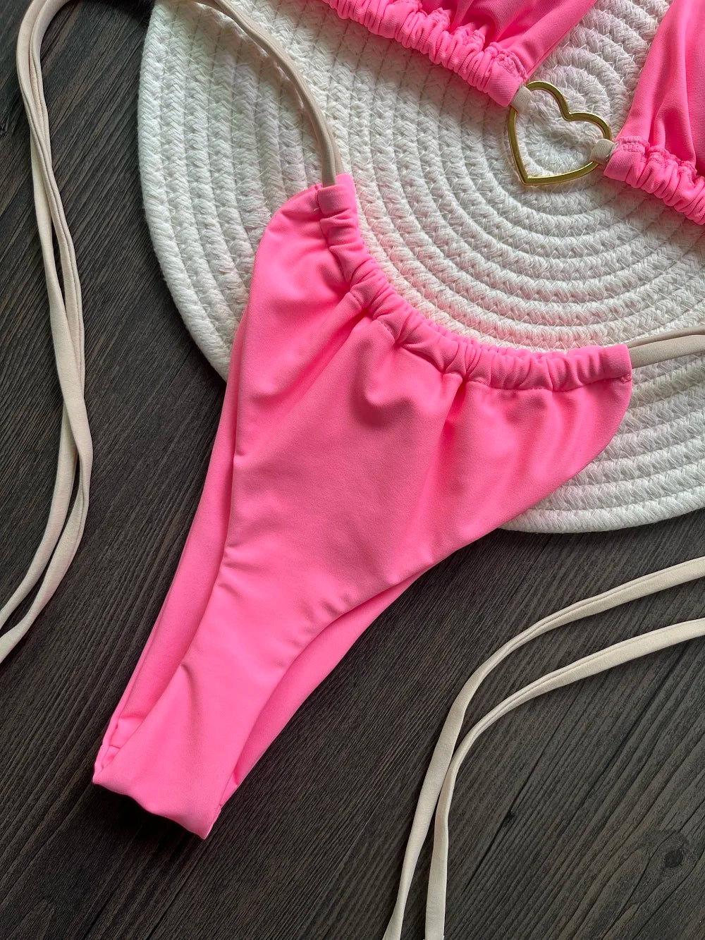 Conjunto de Biquíni Sexy Halter de Cor Sólida RUOTONSEPT, maiô feminino de duas peças, com triângulo e fio dental, traje de banho estilo brasileiro.