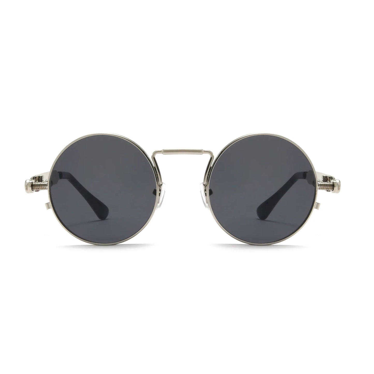 Óculos de sol estilo punk vintage para homens, armação redonda em metal, óculos de sol para mulheres, moda, eyewear, gafas de sol mulher UV400