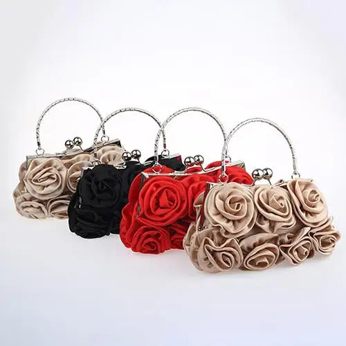 2023 Handbag Women's Tote Bag Rose Flower Pattern Clutch Bags for Women Evening Party Bridal Handbag Bolsa Feminina Bolso Mujer