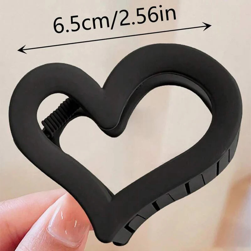 Conjunto de 4 peças de clipe de cabelo em plástico, pequeno, cor matte, formato quadrado, coração, geométrico, clipes de tubarão, clipe de cabelo, acessórios para cabelo feminino