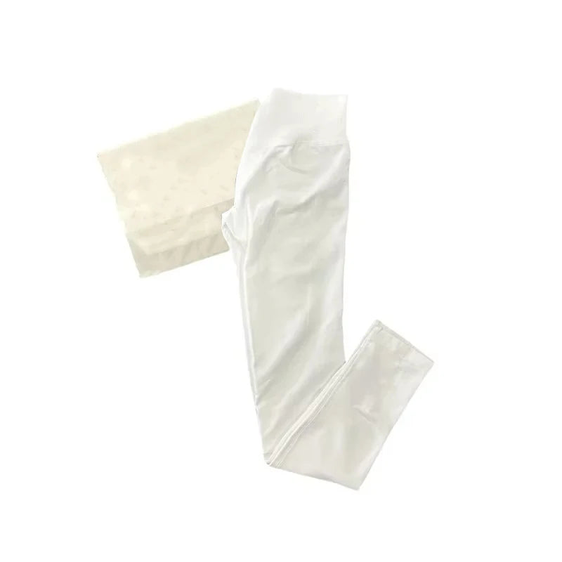 Leggings de Ioga Sem Costura para Mulheres Impact-Impact com Logo Branco, Leggings de Ginástica com Efeito de Levantamento de Bumbum, Leggings de Alta Elasticidade para Fitness
