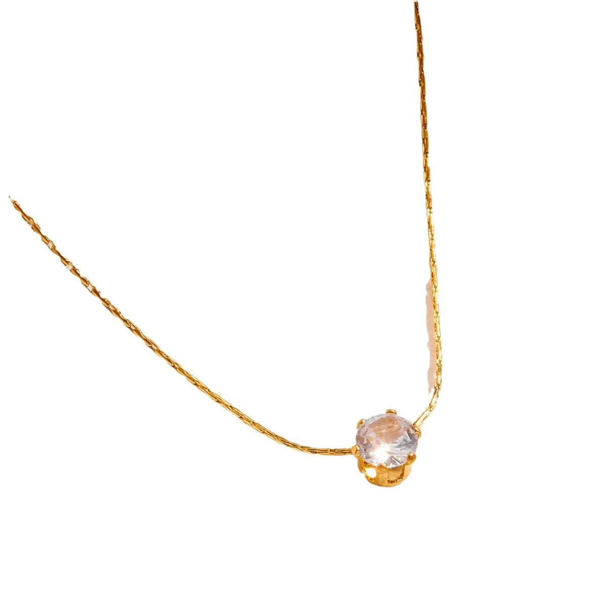 Colar de Pingente Redondo de Zirconia Cúbica de Aço Inoxidável ASONSTEEL para Mulheres, Joias Minimalistas Charmosas, Design Brilhante como Presente
