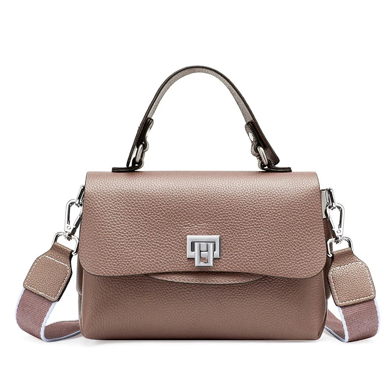 Zency Women's Genuine Leather Top-Handle Bag Simple Fashion Envelope Luxury Brand Shoulder Handbag Small Crossbody for Female