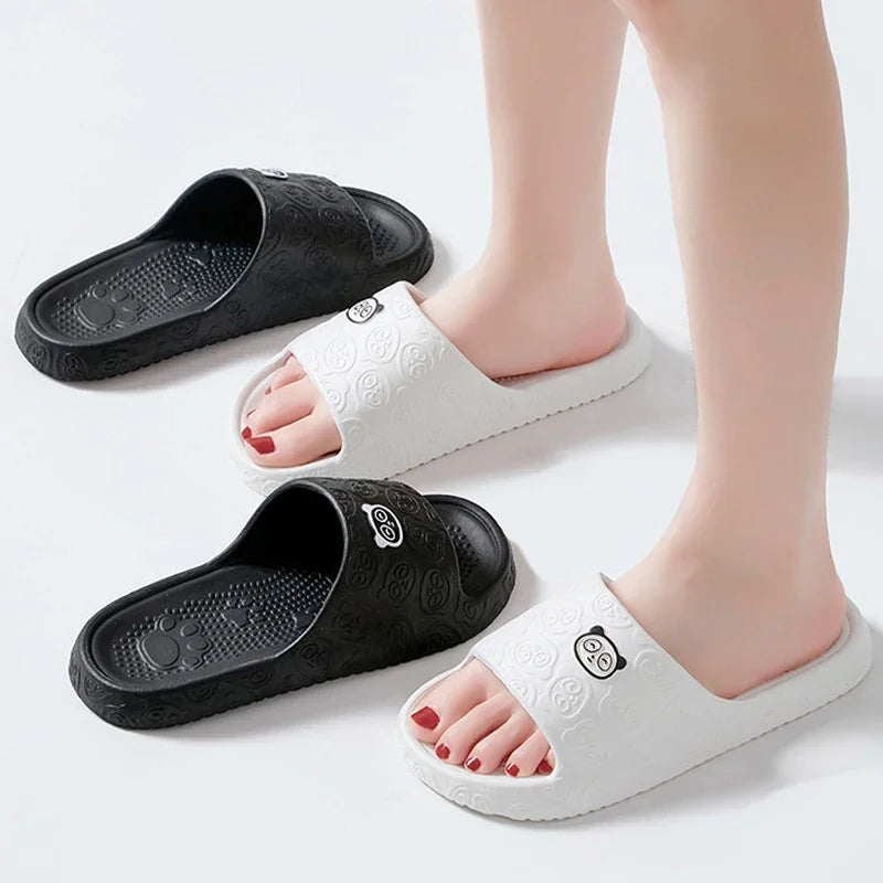 Chinelo de Plataforma Chunky com Solado Macio Eva para Mulheres 2024 Verão, Sandálias de Praia com Solado Grosso, Chinelos de Couro Antiderrapantes para Uso Externo