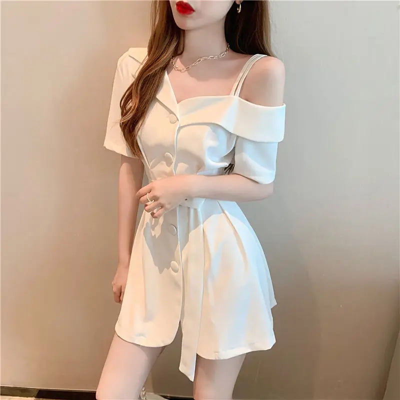 Vestidos para Mulheres 2024 Roupas de Seda para Ocasiões Formais Blazer Vestido Feminino de Cetim Chiffon Mini Curto Sensual Sexy Macacão Novo em X