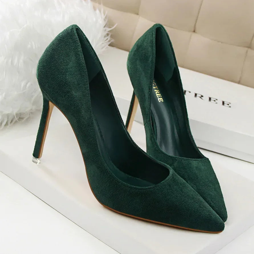 Sapatos de Salto Alto Femininos Elegantes em Lã Laranja Roxo para Festa de Banquete à Noite, Scarpin Clássico em Burgundy, 9cm de Salto Alto, Tamanho Plus