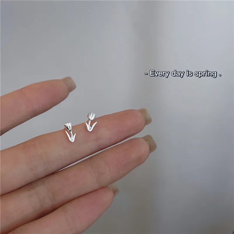 Minimalism Heart Earring 925 Silver Needle Allergic Protection Mini Small Stud Earrings for Women Girls Jewellery Wholesale Gift