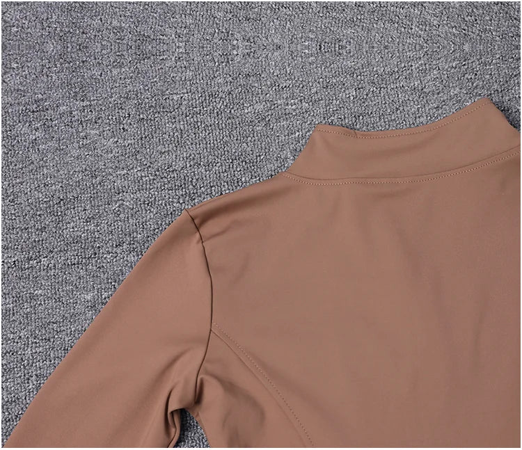 Jaqueta Esportiva Feminina de Manga Longa, Camisa de Treino, Casaco para Academia, Roupas de Yoga, Roupas Esportivas
