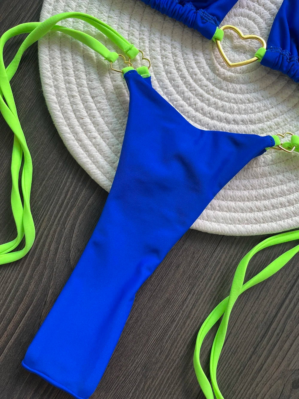 Conjunto de Biquíni Sexy Halter de Cor Sólida RUOTONSEPT, maiô feminino de duas peças, com triângulo e fio dental, traje de banho estilo brasileiro.