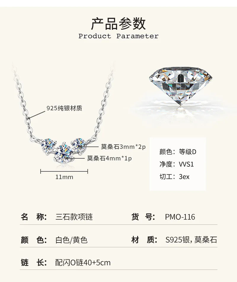 Colar de Mulher D Color com Pendente em Moissanite, Prata s925, Amarelo, Coleção Completa de Moissanite para Mulheres, Colar de Luxo com Pendente em Moissanite para Mulheres