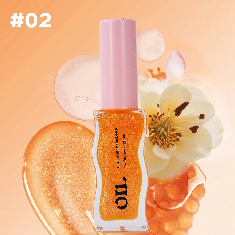 Óleo Labial Essência de Mel Frutal Jelly Labial Sexy e Volume com Cor de Morango Líquido Labial à Prova d'Água Hidratante Brilho Labial Maquiagem