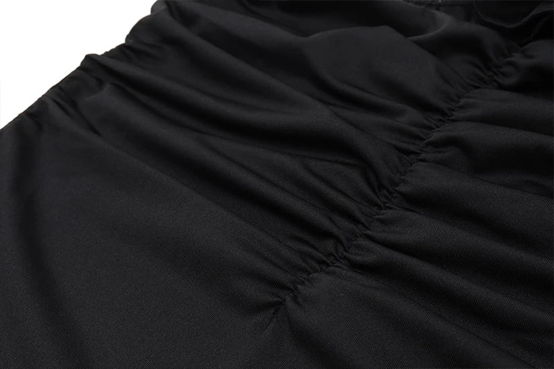 OndeMery Mulheres Elegantes Vestido Sólido Sem Mangas Slim Estético Alça Obliqua Costas Nuas Vestidos de Festa Moda Roupas para a Noite