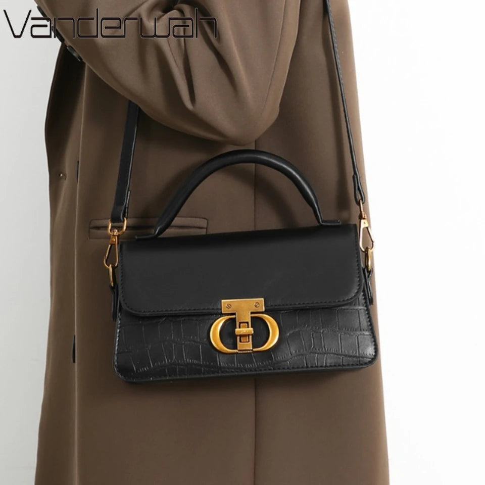 Small Leather Armpit Party Bags for Women Shoulder Crossbody Bag Ladies Vintage Underarm Handbags Summer Lock Tote Sac 2025 New