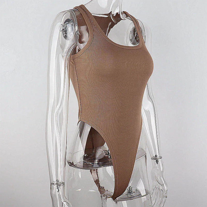 Macaquinho de Malha Sem Mangas Hot Summer Sexy Bodycon Off Shoulder Halter Tops Casual Street Bodice Para Mulheres ClubWear