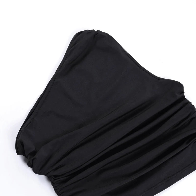 Top Crop Sem Costas Sexy Off Shoulder Halter para Mulheres, Vintage, Sem Mangas, Roupas Y2K para Clubes, Casual Feminino Verão 2024