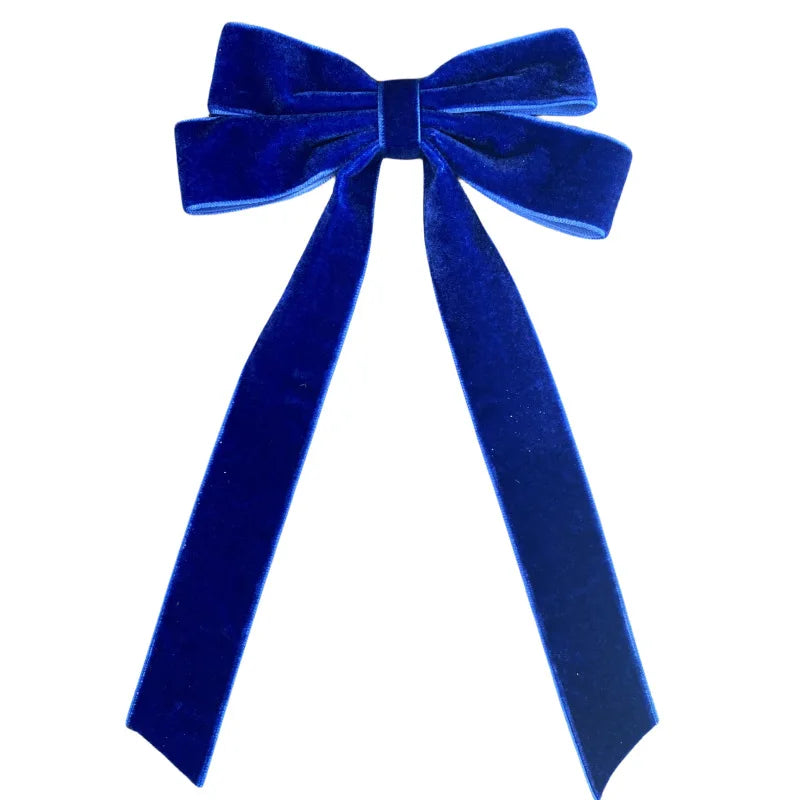 Grampo de Cabelo de Veludo Elegante com Laço Longo de Renda para Mulheres e Meninas - Acessórios para Cabelo, Presilhas e Adereços para Cabeçar
