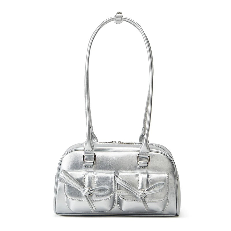 New Ballet-style Shoulder Bag Spring Bow Underarm Bag Women's Bowling Simple Tote Bag for Women