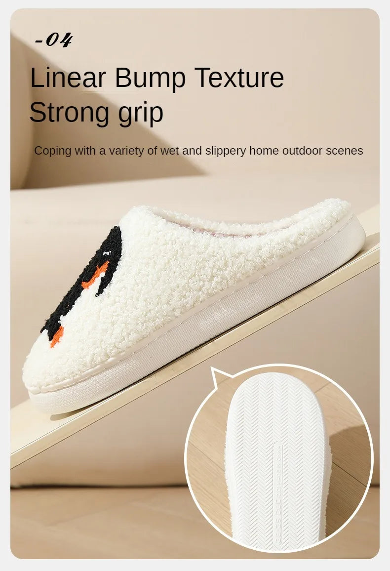 Pantufas de pelúcia de cartoon de outono e inverno para mulheres e homens, antiderrapantes, macias, confortáveis, fofas e quentinhas.