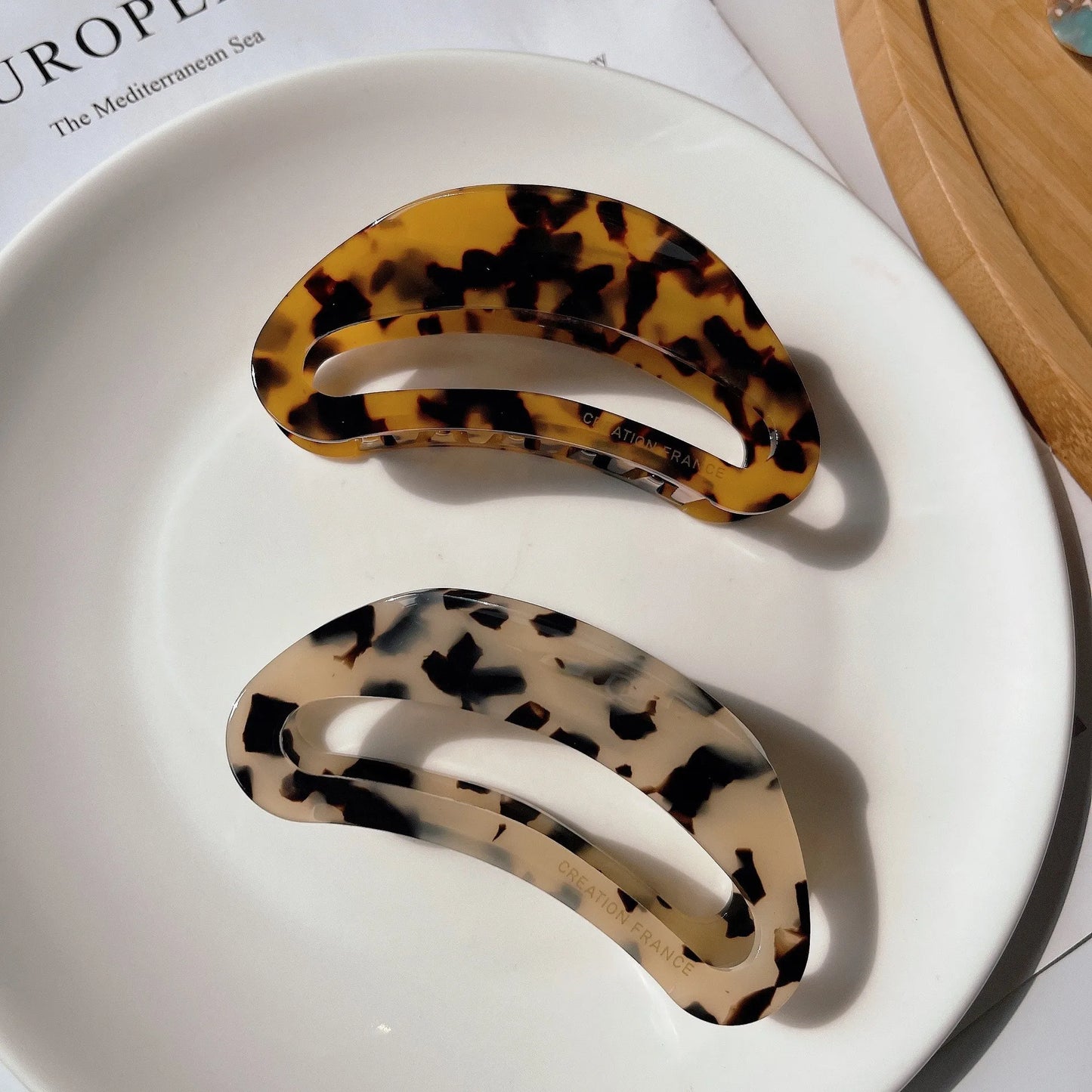 Garras de cabelo de moda feminina, estilo coreano, feitas de acetato com estampa de leopardo. Grande grampo para cabelo, acessórios de moda para meninas, presentes.