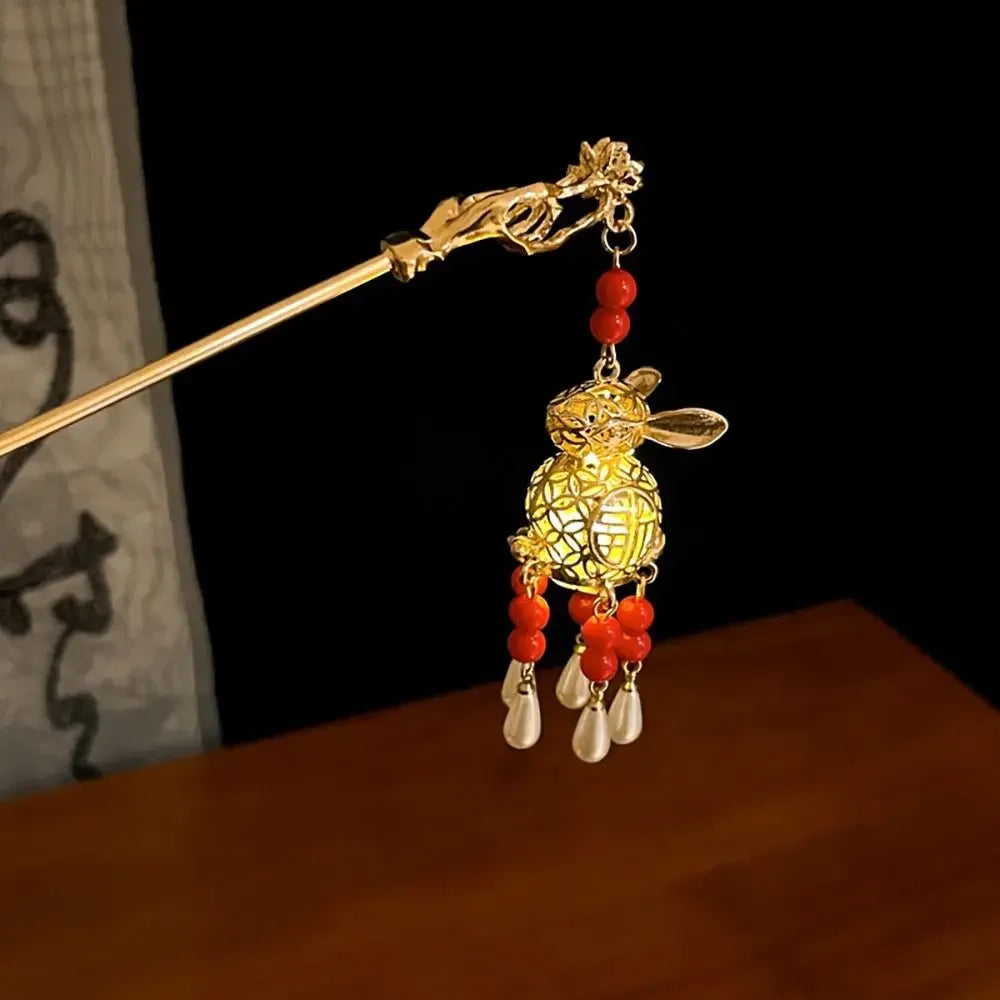 Pinhão de cabelo estilo chinês com hastes de metal, estilo antigo, com franja de orquídea, flor, tassel e acessórios para cabelo feminino.