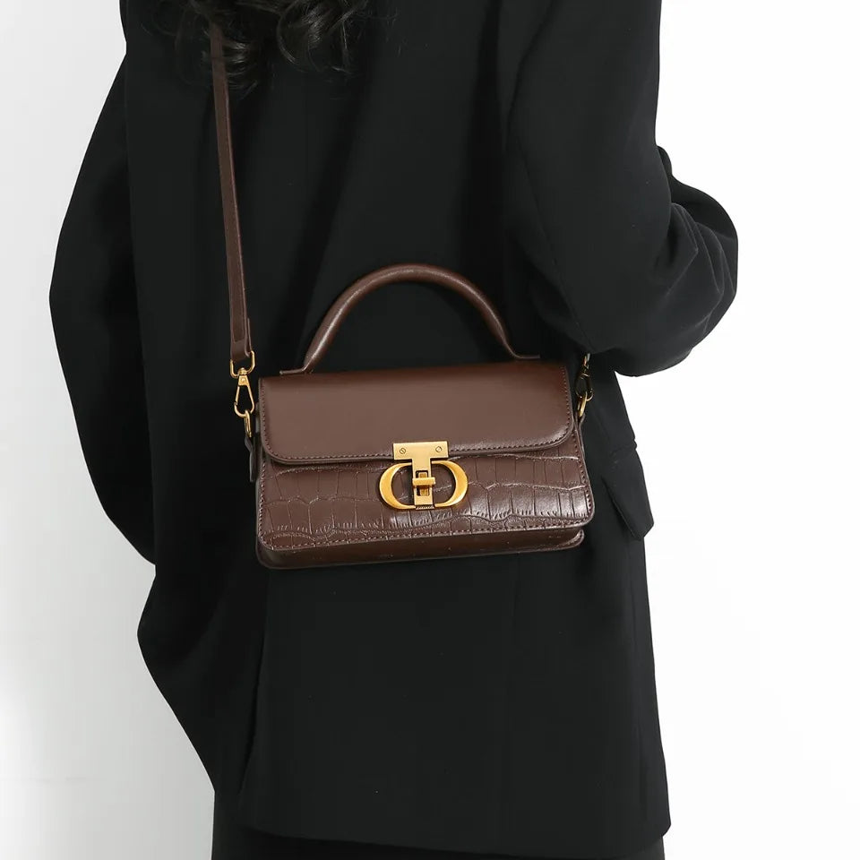 Small Leather Armpit Party Bags for Women Shoulder Crossbody Bag Ladies Vintage Underarm Handbags Summer Lock Tote Sac 2025 New