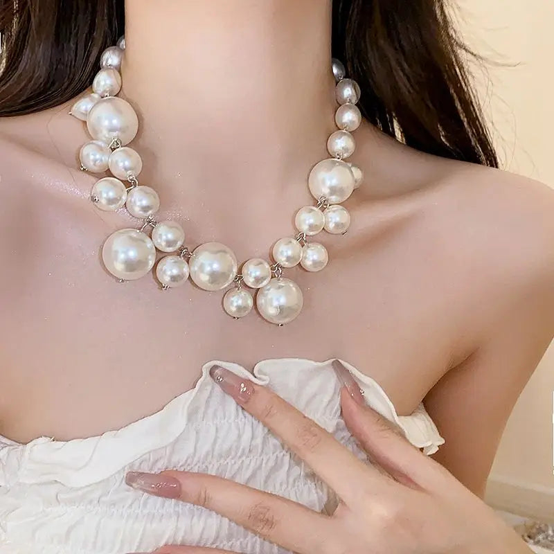 Colares de Pérola Luxuosos Yupsk para Mulheres, Colares Geométricos, Acessórios de Joias para Casamento e Noivas