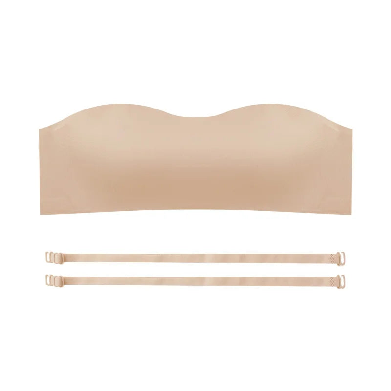 Sem costura de uma peça Tube Tops Mulheres Almofadas Removíveis Intimates Básico Preto/Branco/Pele Womens Strapless Bra Bandeau Lingerie Sexy